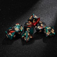 En gros, Jeu de dés polyédriques en acrylique bicolore nacré à motif marbré pour DND RPG et jeux de table Dungeons and Dragons