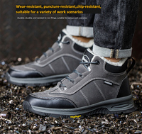 Chaussures de sécurité chaudes d'hiver à embout d'acier, doublées de fausse fourrure, semelle intermédiaire anti-perforation en Kevlar, semelle extérieure en caoutchouc antidérapante, bottes de travail