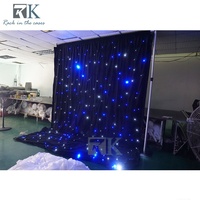 Rideau étoilé en velours avec supports de toile de fond LED à contrôle électrique DMX