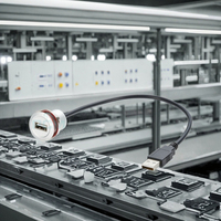 Conectores de Cable de montaje en Panel USB2.0 tipo B de aluminio Industrial, rosca para conexión al ras de alimentación, chasis de conexión para Escáner de impresora