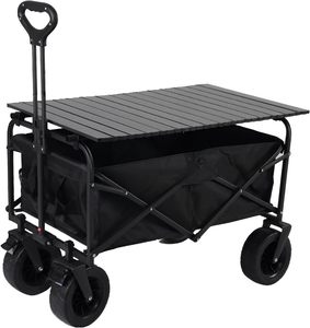 Chariot de <span class=keywords><strong>camping</strong></span> d'extérieur avec table pliante amovible, chariot multifonctionnel pour jardin, parc, cour - Product Image 2