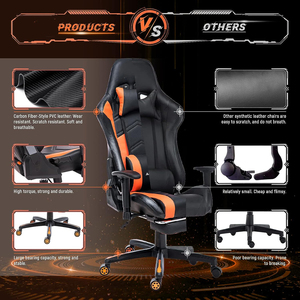 Bon marché, offres personnalisées, fauteuil de bureau <span class=keywords><strong>Scorpion</strong></span> Pro en cuir PU noir et rouge pour jeux PC sur ordinateur - Product Image 6