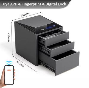 กล่องใส่เครื่องประดับสำหรับเด็กผู้หญิง CEQSAFE Smart TUYA WIFI Bluetooth คุณภาพสูง พร้อมเทคโนโลยีใหม่ กล่องนิรภัยเหล็กป้องกันการโจรกรรม สำหรับใช้ในบ้าน - Product Image 4