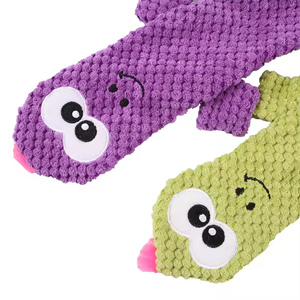 Wholesale Eco-Friendly Handmade Durable Pet Chew Toys Interactive Plush <b>Squeaky</b> Corn Kernel Corduroy Lizards for Pets - Product Image 6