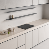 Îlot de cuisine et salle à manger intégrés de luxe moderne, solution de mobilier sur mesure pour les petites entreprises et projets résidentiels