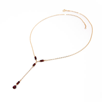 Zooying minuscule pierre précieuse délicate grenat pierre naturelle collier goutte de larme minuscule bijoux janvier pierre de naissance Y collier