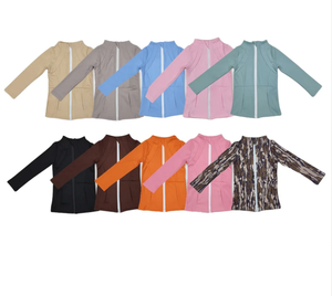 Veste de yoga à manches longues pour bébés filles avec poches zippées - Product Image 1