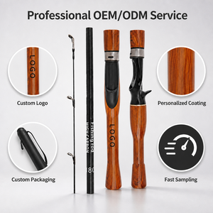 Canna da Pesca Spinning <span class=keywords><strong>in</strong></span> Fibra di Carbonio Ultraleggera OEM, Manico <span class=keywords><strong>in</strong></span> <span class=keywords><strong>Legno</strong></span> Massiccio, Canna da Surfcasting per Pesca <span class=keywords><strong>in</strong></span> Barca e da Spiaggia - Product Image 1