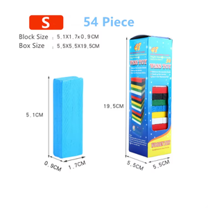 Giocattoli da costruzione personalizzati per bambini stampati con logo S taglie colorate 54 pezzi in legno mattonelle di legno set di <span class=keywords><strong>giochi</strong></span> classici - Product Image 2