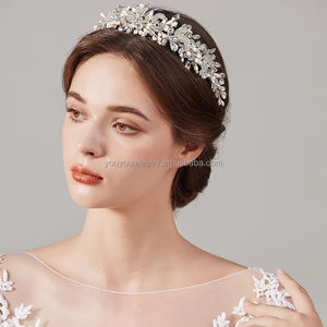 اليدوية حجر راين كريستال أنيق قبعة الزفاف الشعر تاج بو زهرة الزفاف حفلة موسيقية حزب تيجان وإكسسوارات للشعر - Product Image 5