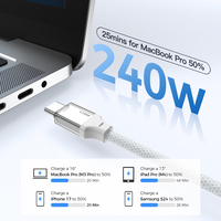 UNIEAN 240W Flüssigsilikon 4.0 Typ-C-Kabel Superschnelles Ladekabel USB-C Datenkabel Hochleistungs-Ladekabel Langlebiges Kabel
