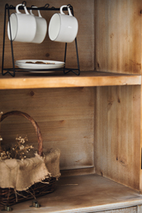 Hot Selling Unique Kitchen Dining Room 2 Doors <b>Cabinet</b> White Washed Wooden <b>Rustic</b> Craft Storage <b>Cabinet</b> - Product Image 6