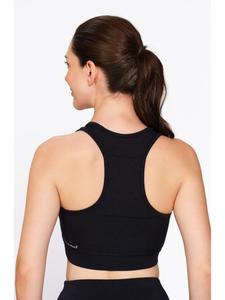Soutien-gorge de sport noir en polyester imprimé Cobra pour femme Munns & Mars avec rembourrage amovible, coutures anti-déplacement, sans coutures, couvrance totale - Product Image 5
