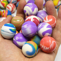 Ballon rebondissant en caoutchouc de haute qualité, 25/30 mm, coloré, brillant, solide, divers motifs, vente en gros 2023