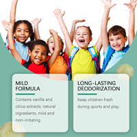 Déodorant liquide roll-on naturel unisexe pour enfants, non irritant, doux, parfum vanille longue durée, vente en gros