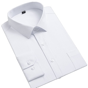Produttore all'ingrosso tinta unita elastico Non stiratura <span class=keywords><strong>professionale</strong></span> abbigliamento antirughe da uomo da lavoro camicia in fibra di bambù - Product Image 2