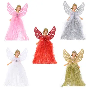 美丽的天使娃娃羽毛翅膀圣诞衣架儿童礼品玩具窗口派对装饰