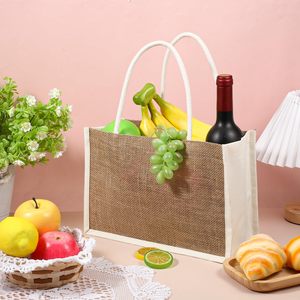 Factory Wholesale <strong>Custom</strong> <strong>Printed</strong> Logo Wedding Shopping Gift PE Filmed Interior <strong>Tote</strong> <strong>Bags</strong> Eco Reusable Gunny Burlap <strong>Jute</strong> <strong>Tote</strong> <strong>Bag</strong> - Product Image 4