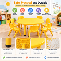 Ensemble table et chaises rondes pour enfants, pour garderie et école maternelle, avec bords lisses, structure stable et couleurs personnalisées