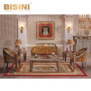 客厅高贵沙发古董 6 真皮手工雕刻帝国皇家家具维多利亚风格的沙发