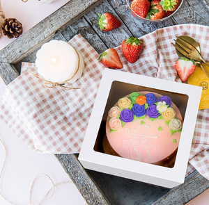 Hộp bánh có thể gập lại, các tông tiết kiệm không gian với cửa sổ, thích hợp cho món tráng miệng và hộp Bánh quy hộp bánh có cửa sổ - Product Image 6