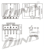 DuPont 2.54mm Shell Lockbuckle Connecteur Bent Foot/Straight Needle Seat Hex Solder Plate Socket Terminal pour LED