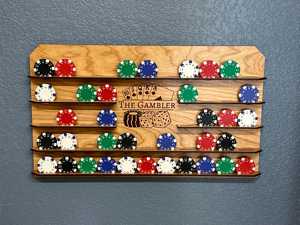 Présentoir de jetons de <span class=keywords><strong>poker</strong></span> personnalisé en ABS, OEM/ODM, capacité 45 jetons de différents casinos, décoration pour man cave - Product Image 1