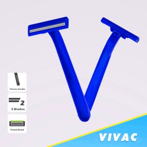 Rasoio usa e getta VIVAC da uomo con doppia lama in acciaio inossidabile per viso e corpo, spessore lama 0,1 mm - Product Image 6