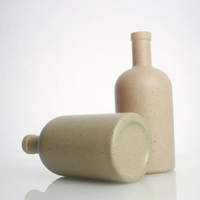 Emballage personnalisé pour bouteille d'huile d'olive vert foncé mat 500 ml 375 ml avec décalcomanie de surface en céramique