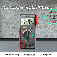 Multimeter Digital Presisi Tinggi DT9205A 1000V/20A Multi-Fungsi Anti-Bakar Pengukuran Kapasitansi dan Resistansi untuk Rumah