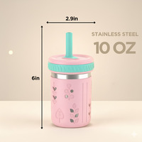 Gobelet à paille en acier inoxydable de 10 oz, lot de 2, gobelet à eau isolé, emballage en boîte cadeau, vente en gros