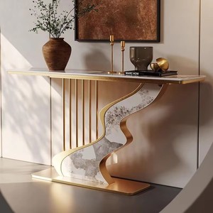 Luxury Modern Rock Board Entrance <b>Console</b> <b>Table</b> Minimal Creative Wall Decor End <b>Table</b> for Living Room Villa Hotel - Product Image 1