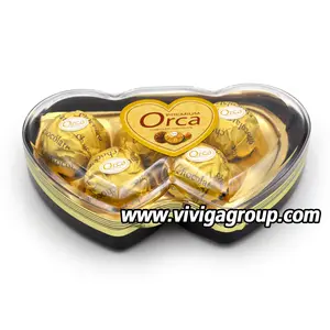 Halal Senyawa Chocolate Dilapisi Kacang Valentine Jantung Bentuk Grosir Susu