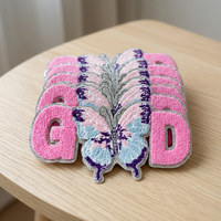 En gros, Patch brodé thermocollant 25 cm en chenille pailletée, motif Dieu Papillon, pour vêtement