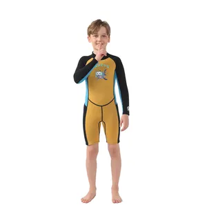 बच्चों के लिए सबसे ज्यादा बिकने वाला लड़कों का नियोप्रीन रबर लंबी बाजू वाला वेटसूट वन-पीस ज़िपर्ड डाइविंग सूट