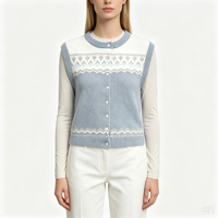 Gilet pour femme Gable, nouveau modèle tricoté sur mesure, OEM&ODM, haute qualité, motif Fair Isle, couleur orange, sans manches, vente en gros