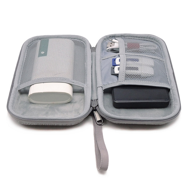 Portable Lightweight Case Bag for Charger Electronic Accessories Power Bank Carrying Travel Storage Bag Custom Logo Zipper Pouch