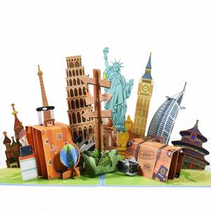Carte de vœux 3D faite à la main - Sculpture en papier créative pop-up pour la retraite, l'anniversaire, les souvenirs d'hôtel et d'agence de voyage - Product Image 2