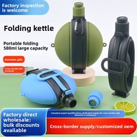 Nouvelle tasse pliable créative en silicone de qualité alimentaire pour la randonnée en extérieur, avec bec incliné, bouteille d'eau portable et pliable, logo personnalisable