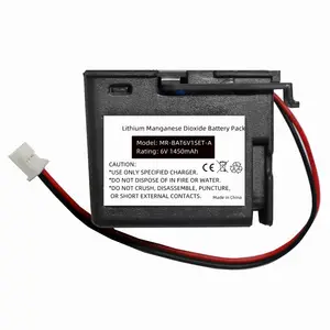 Pack de batteries 6V Li-MnO2, 1450mAh au Lithium et au dioxyde de manganèse pour MR-BAT6V1SET-A