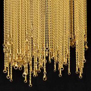 Cadena de Oro de 18k Chapada en Oro, Cadena de Acero Inoxidable de 2.5mm Que No Se Deslustra, Collar de Cadena Trenzada de 18/20/22/24 Pulgadas, Joyería de Moda para Hombres y Mujeres - Product Image 5