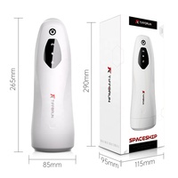 Neueste 10 Vibrations- und 5 Saugfrequenzen Erweiterungsfunktion Heizung Touchscreen Hautähnliches Material Elektrischer Automatischer Masturbator für Männer