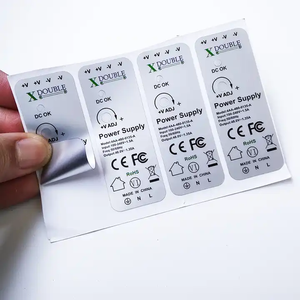 Autocollants d'indication métalliques argentés épais et solides de haute qualité autocollant d'étiquette d'indication en aluminium auto-adhésif personnalisé - Product Image 1