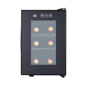 Nevera Eléctrica Comercial Portátil de 16L para 6 Botellas, Enfriador de Vino con Puerta de Vidrio Aislante y Control Automático - Product Image 1
