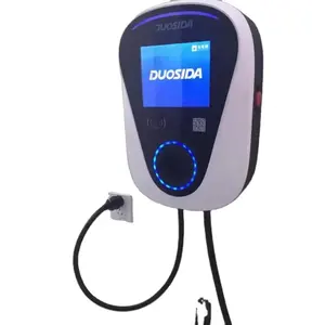 डुओसिडा 7KW टच एलईडी स्क्रीन एसी चार्जर स्टेशन टाइप 1 प्लग टाइप 2 गन 4.3 इंच स्क्रीन 32a 7 किलोवाट के साथ