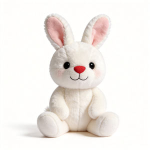Produttore di Giocattoli in Peluche a Forma di Coniglio Personalizzati, Giocattolo in Peluche Coniglio Pasquale per Bambini, Simpatico Coniglio Bianco in Peluche - Product Image 2