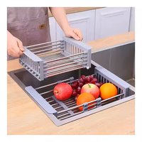 Support de drainage de cuisine en acier inoxydable support d'évier extensible domestique support de stockage de vaisselle