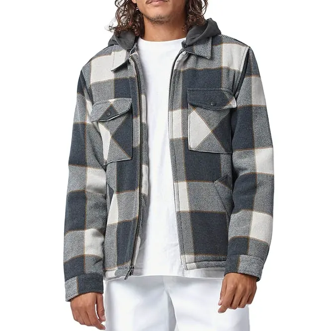 Benutzer definierte hochwertige Wärme Baumwolle Flanell Plaid Brust Front taschen Reiß verschluss Männer Plaid Shirt