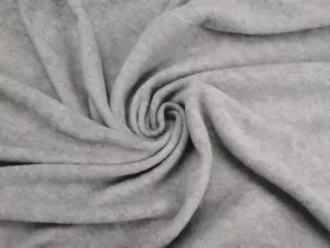 Tedarikçi Polyester Mix gri melanj Polar Polar kumaş özel geri dönüşüm bükülmüş fırçalanmış örme Polar giysi kumaşı Hoodie