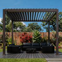 Gazebo de Aluminio Ecológico con Panel Solar, Iluminación LED de Ahorro de Energía, Material Sostenible, Reciclable y de Bajo Impacto Ambiental
